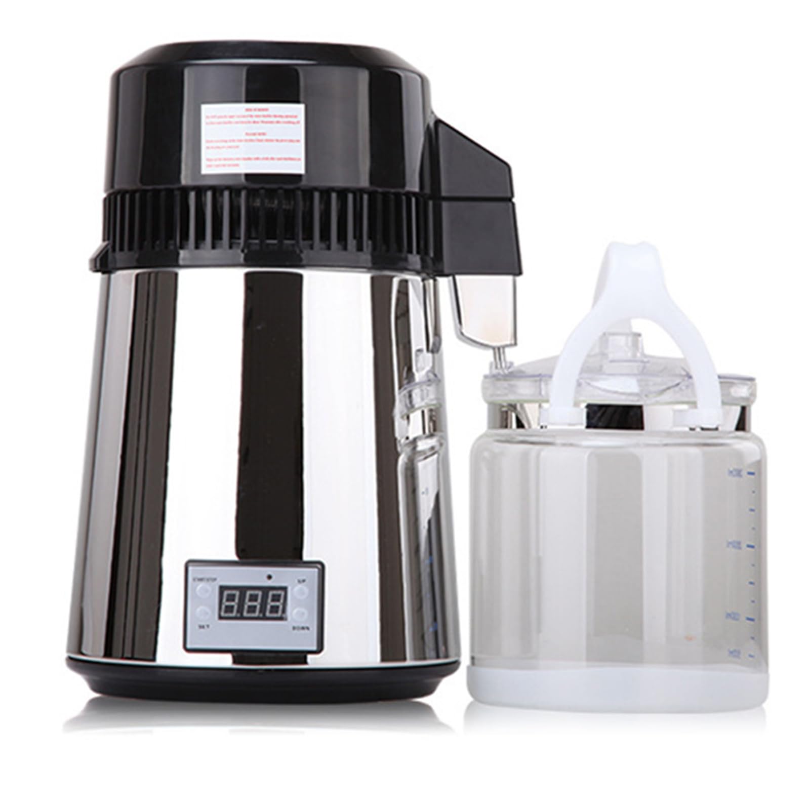 DISHENGZHEN Distilled Water Machine, 1.1 Gal Water Distiller, 800W Countertop Distilled Water Maker with Glass Container & Temperature Control, Home Distiller for Water, Alcohol, Essential Oil