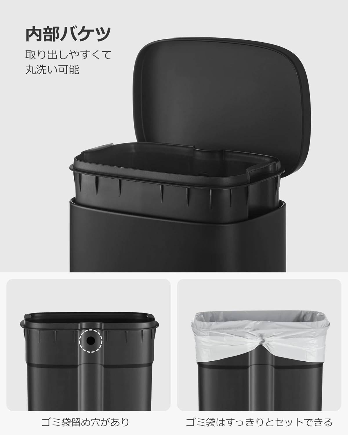 Amazon｜ゴミ箱 ふた付き 30L ペダル式ダストボックス 横型 薄型