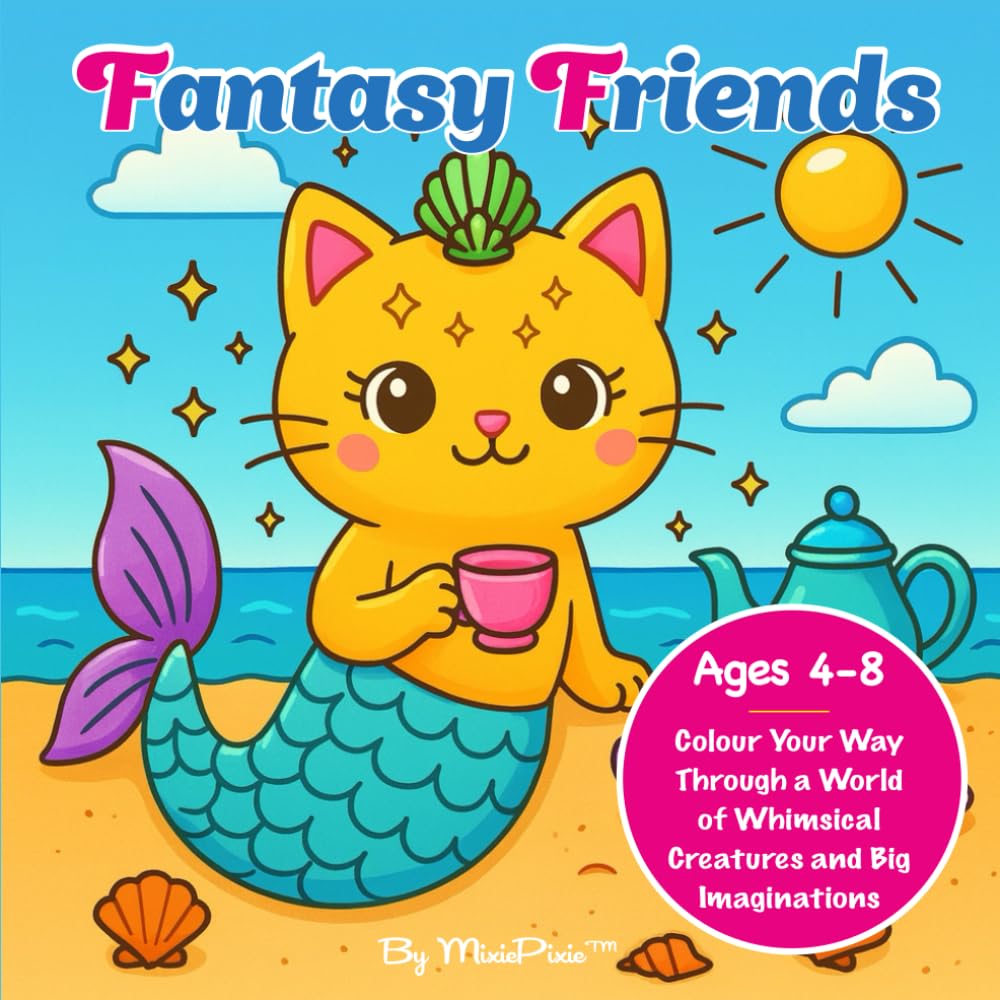 Fantasy Friends: Colour Your Way Through a World of Whimsical Creatures and Big Imaginations - A Fun Colouring Book for Ages 4 to 8