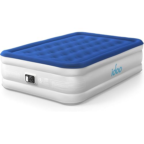 iDOO Air Mattress Full with Built in Pump, Inflatable Blow up Mattress Full for Home Camping and Guest