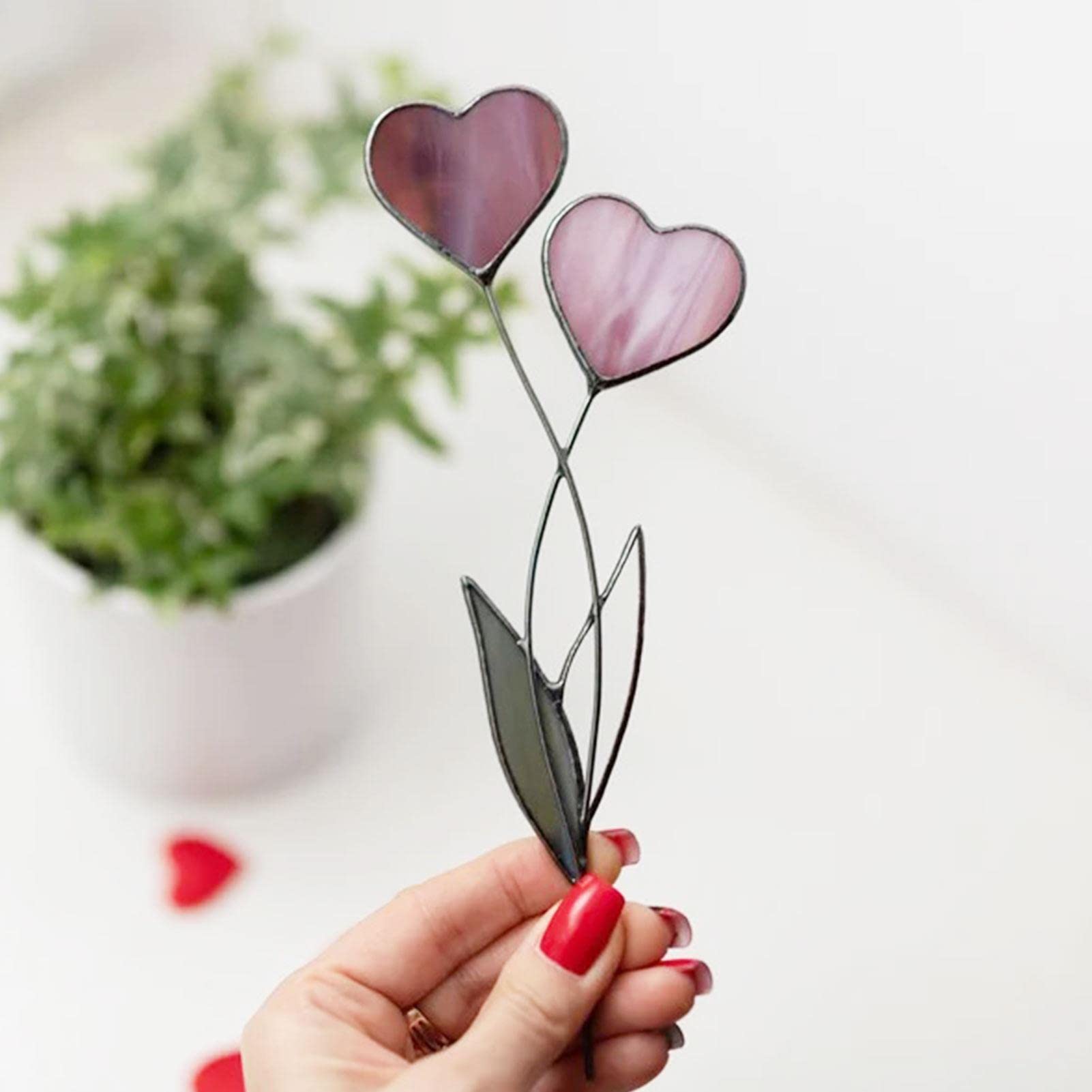 Palo Da Giardino A Forma Di Cuore - Decorazione Metallica Colorata Per Fiori Idee Regalo G 612528