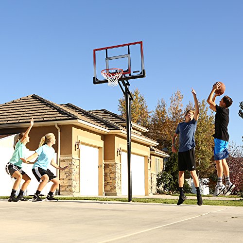 Lifetime In-Ground Basketball Hoop With 50 Inch Steel-Framed Shatterproof Backboard, Heavy Duty Slam-It Rim, 3-Piece Steel Pole, Action Grip Adjustment Mechanism #TOP5