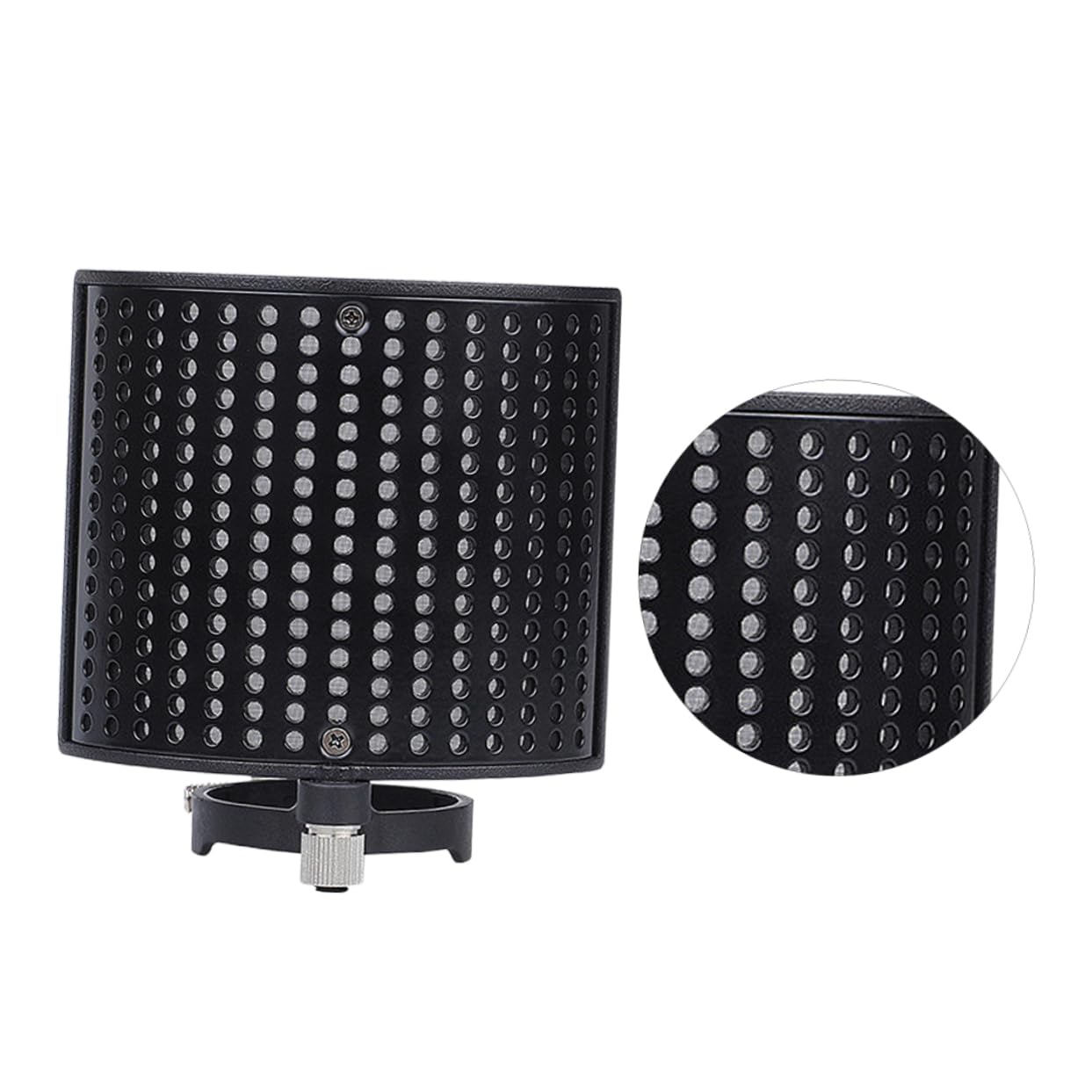 HOMSFOU 3 de Aislamiento de Micrófono con Filtro de Doble Capa Antiruido Y Antiviento para Grabación en Estudio Diámetro de 44-48 Mm.