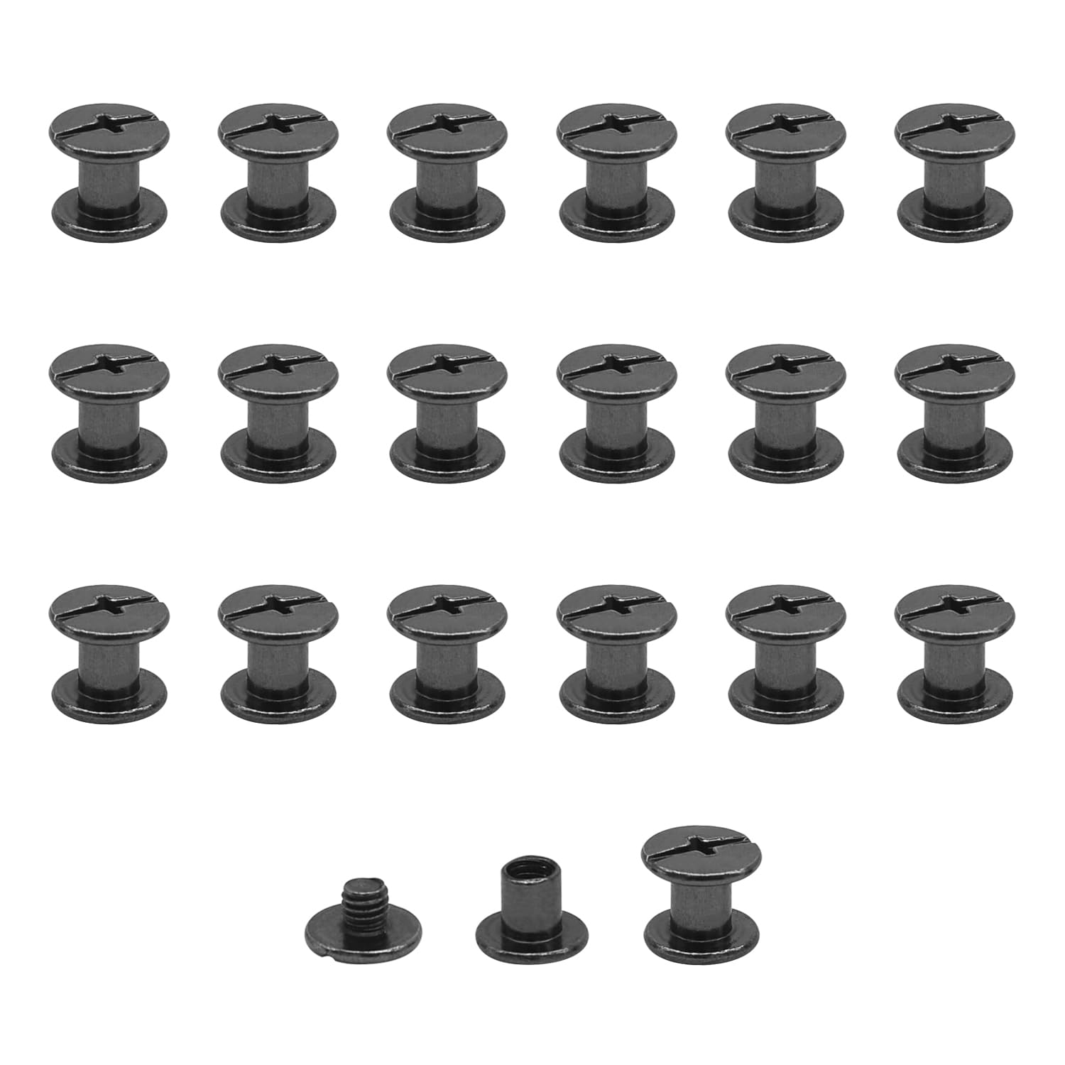 20 Pcs Chicago Screw Posts,M5*6mm Rivet Chicago Binding Screws Bright Black — image 1