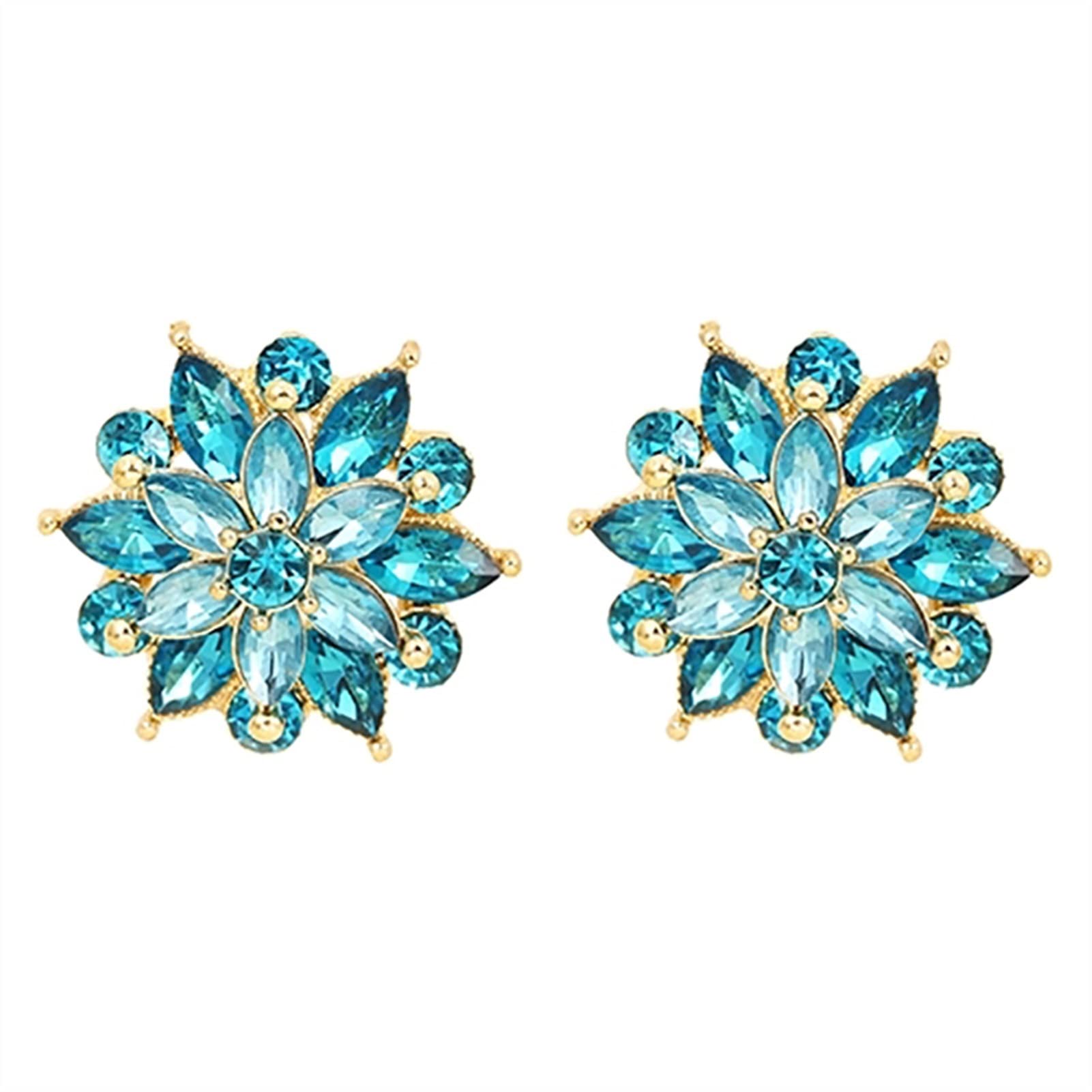 Boucles d'oreilles femme fleur en cristal de zircon pour un cadeau - 8