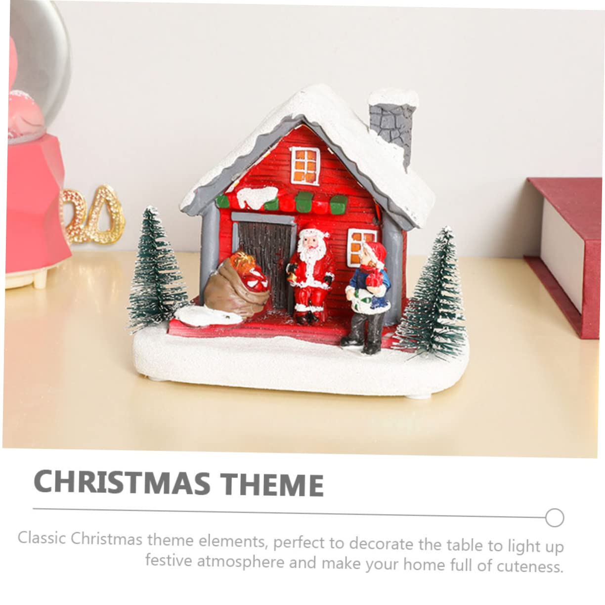 Alipis Centrotavola Decorativo Per Feste Di Natale 2 Pezzi Villaggio Di Natale in Miniatura