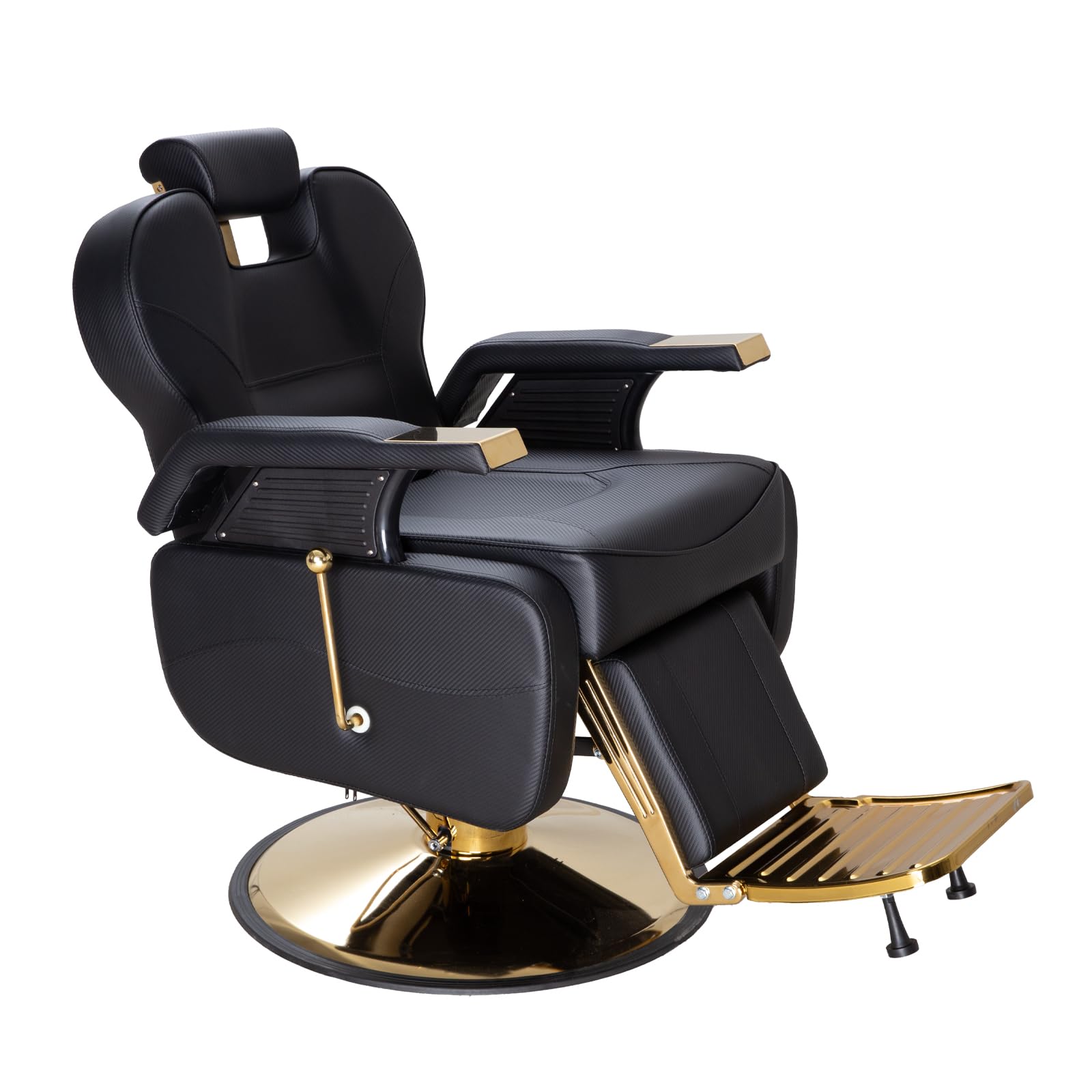 Salon Chair for Hair Stylist, Height Adjustable Styling Chair Barber Chairs for Barbershop Spa Salon Home Studio (Black & Gold, Pro)