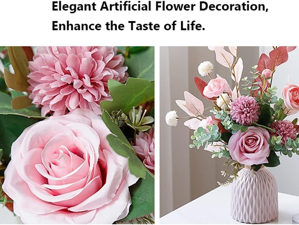 Fiori Artificiali Misti, Eleganti Fiori Finti, Vaso Creativo, Decorazione per Tavolo da Matrimonio, centrotavola per Matrimonio, Bouquet, Decorazioni