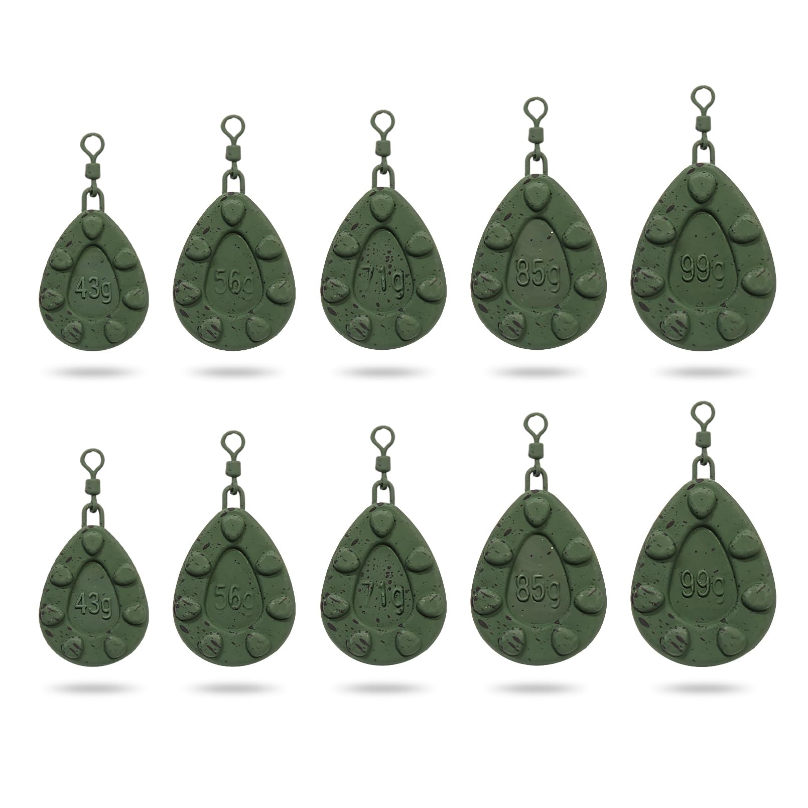 Plomo de pesca para carpas (43 g – 99 g) – Plomo de pesca con espiral, recubierto y mate, para lanzamientos anchos, antienredos, accesorios de pesca de carpa — view 9