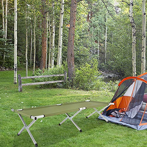 Kcelarec Outdoor Camping Cot, Folding Lightweight Bed Portable Camping Cot with Carry Bag for Adults Hiking Hunting Traveling - Thumbnail 7