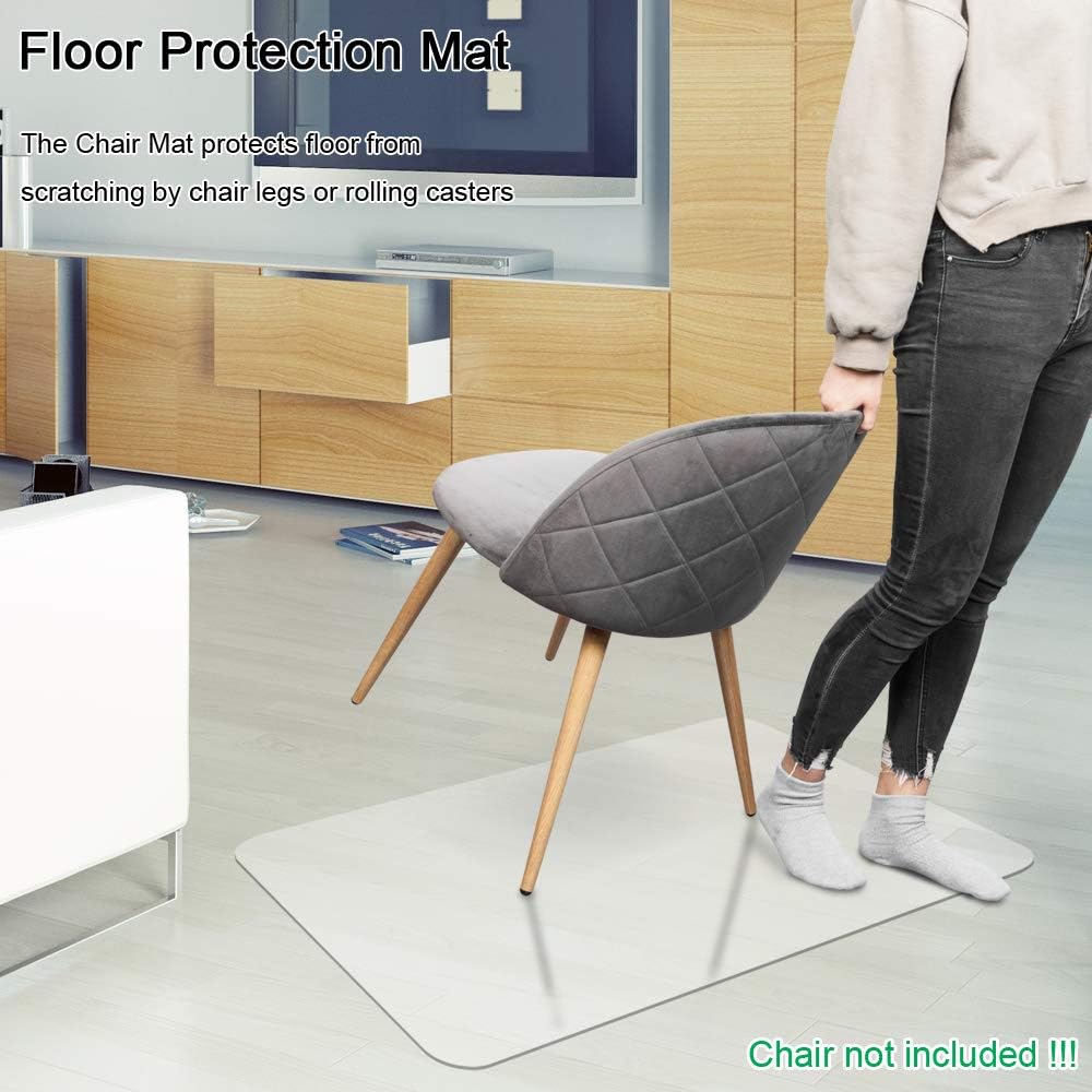 Winado Office Chair Mat for Hard Floor, 36"x48" Non-Slip Under Computer Desk Chair Floor Protector, Heavy Duty Clear Plastic Chair Mats for Rolling Gaming and Work Chairs (Hard Floor 90*120*0.15cm)