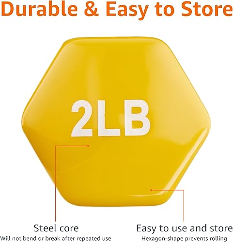 Miniatura 3 de Tienda Basics Pesas de mano con mancuernas recubiertas de vinilo