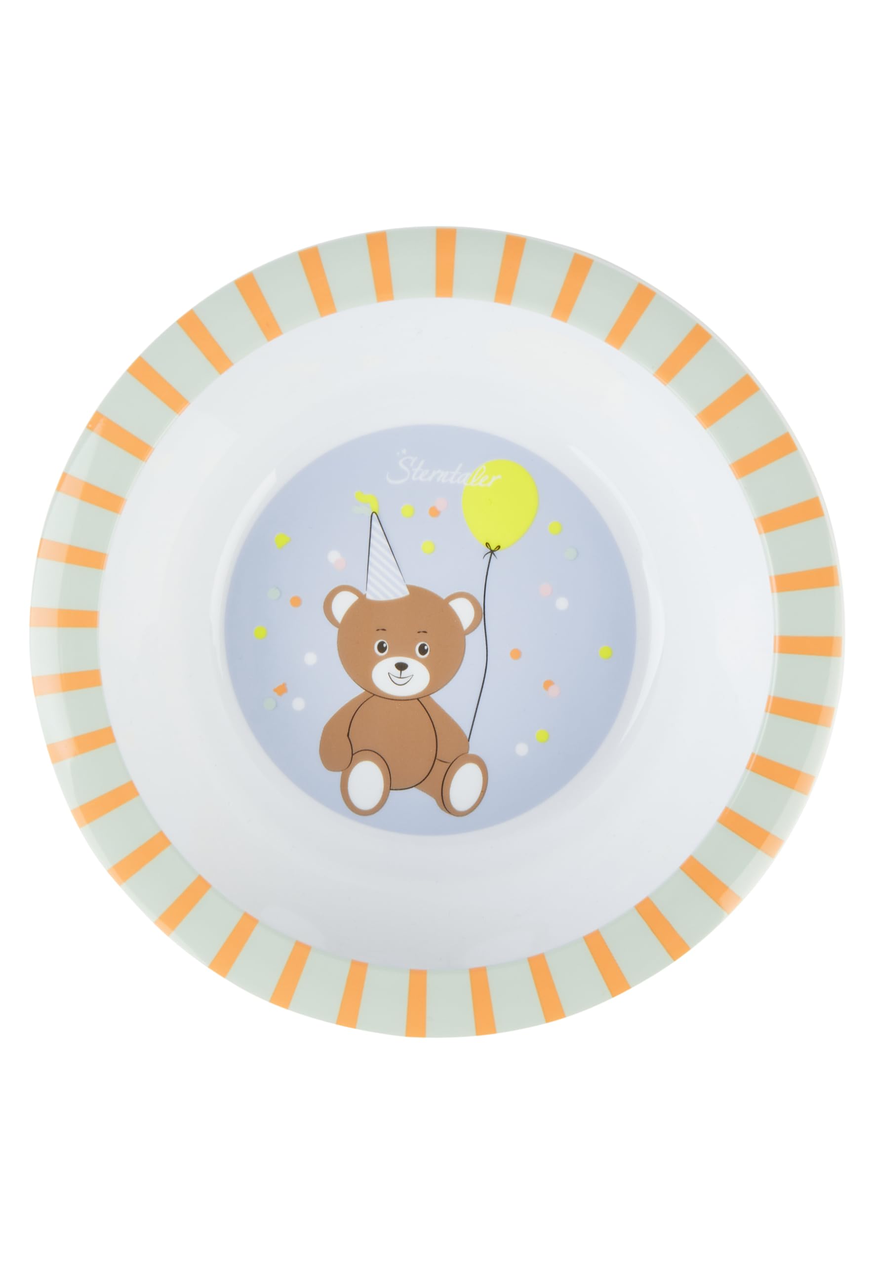 Sterntaler Geschirrset Familie Bär, Kinder-Geschirrset für Babys und Kleinkinder, rutschfester Sockel an Teller, Schale und Becher, lebensmittelecht, robust, spülmaschinengeeignet, 23,5×25×10 cm, bunt