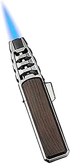 Turbine Torcher-Torch Lighter Jet Flame Refillable Butane Lighter Windproof Lighter with Punch,Adjustable Flame and Refillable,for Candle Camping BBQ Kitchen,Butane Not Included (Brown)