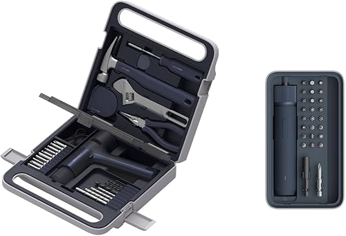 HOTO Juego de herramientas de taladro inalámbrico sin escobillas con juego de destornilladores inalámbricos de 3.6 V