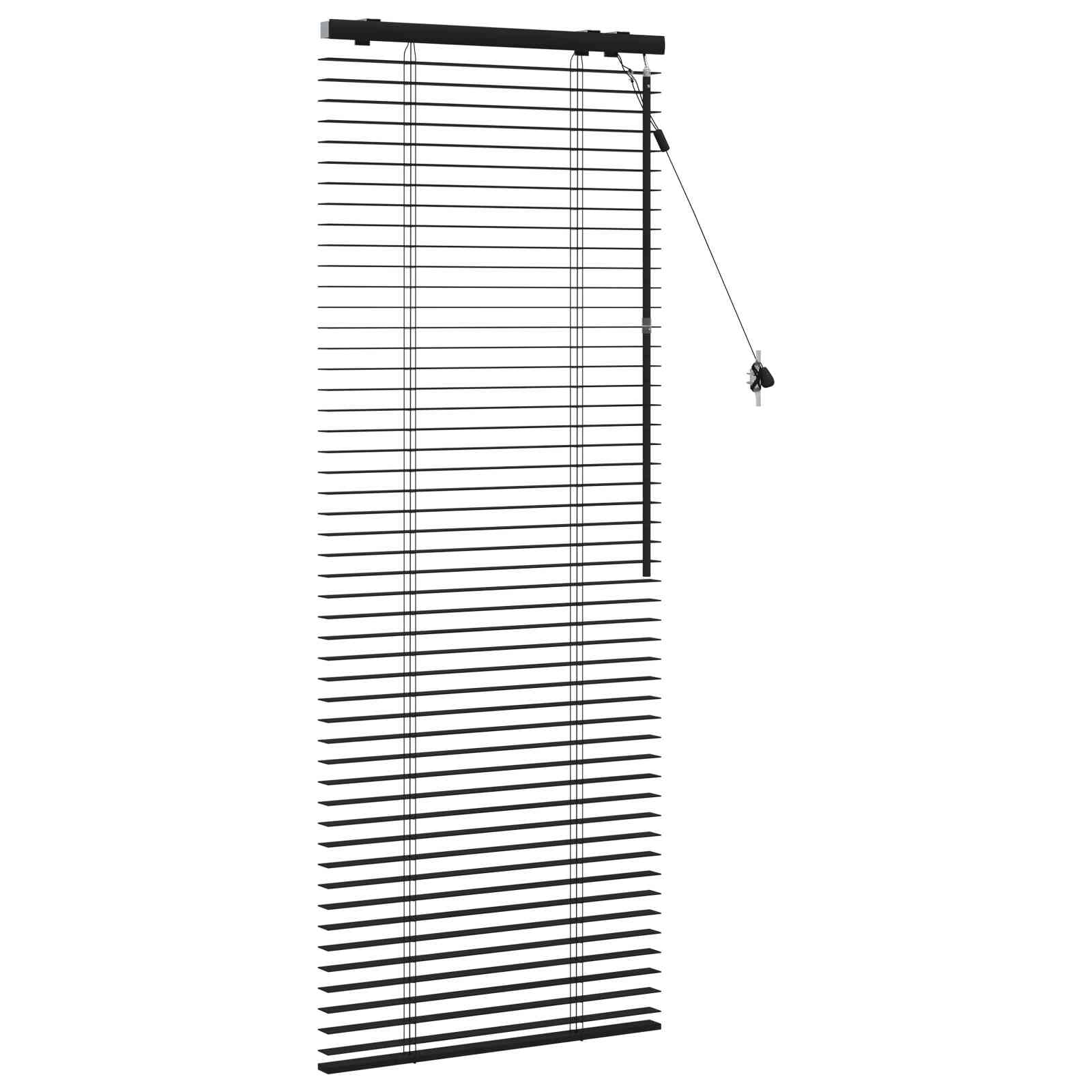 Roleta wenecka czarna 65 x 160 cm, 35 mm lite drewno Paulownia