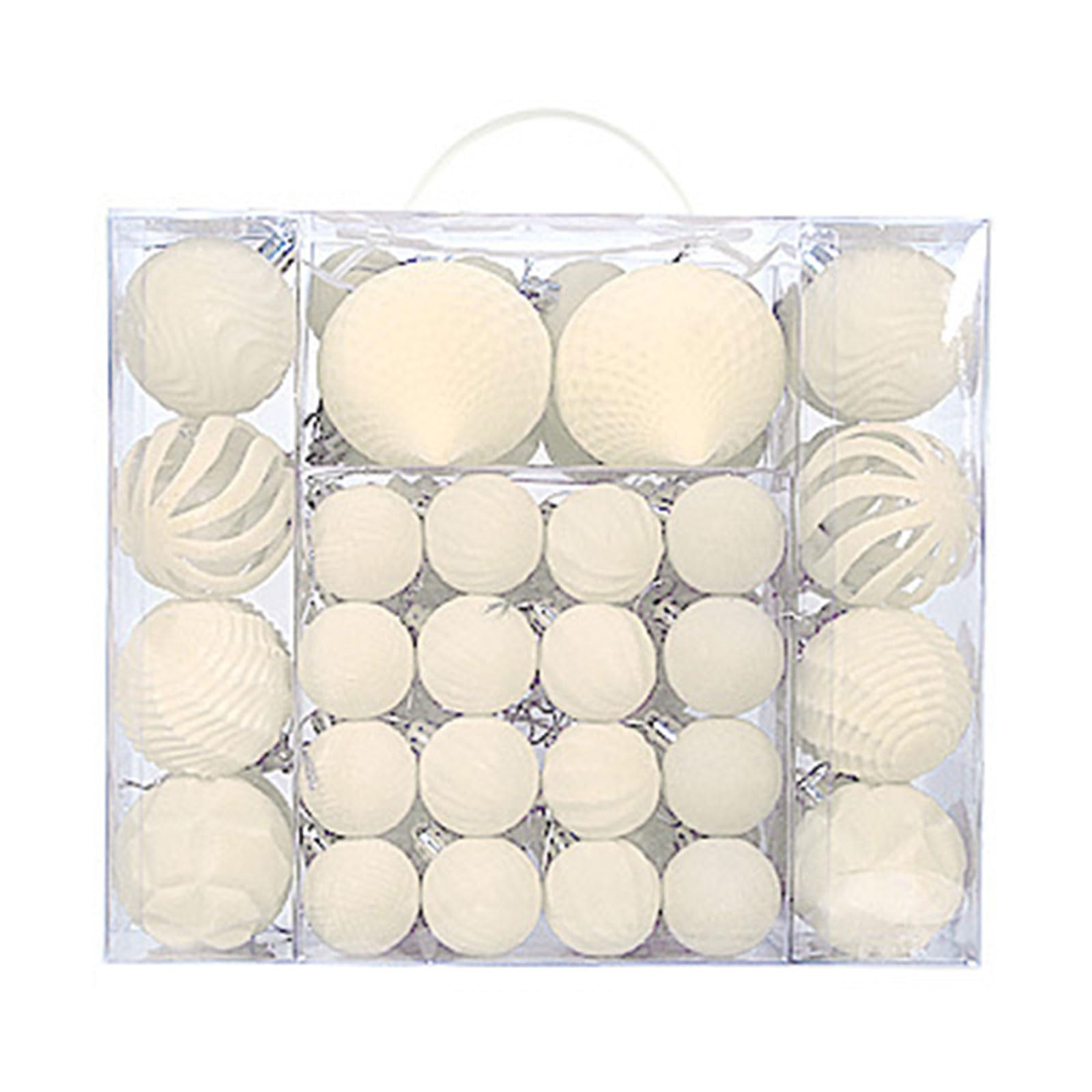 Nucelit 48Pcs Shatterproof Christmas Baubles Velvety Ball Hanging Ornament Christmas Tree Decoration for Wreath Mantels Window Tree Ornaments
