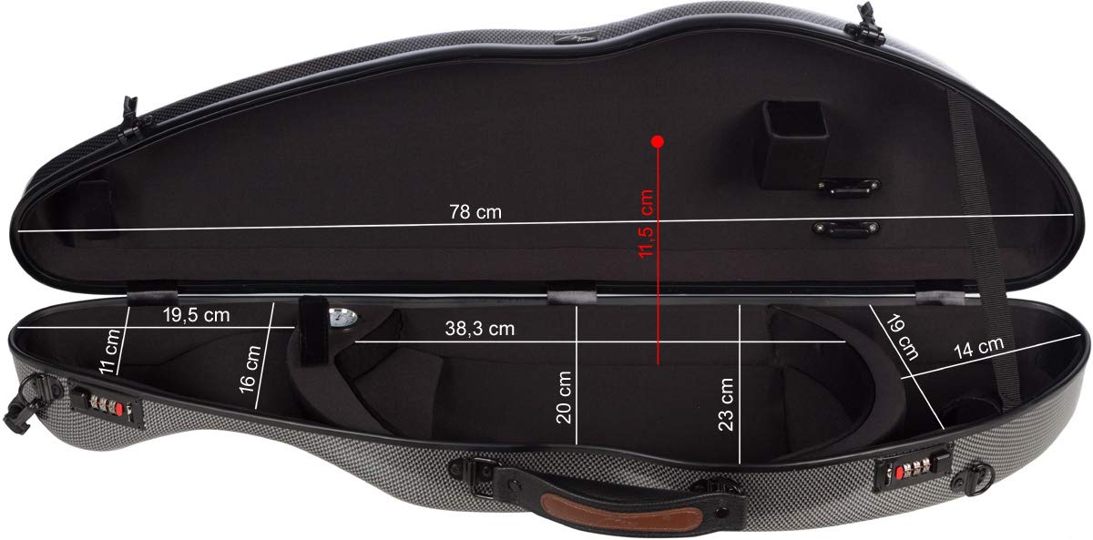 Custodia per Violino Fiberglass 4/4 Safe Flight carbone M-case + borsa musicale