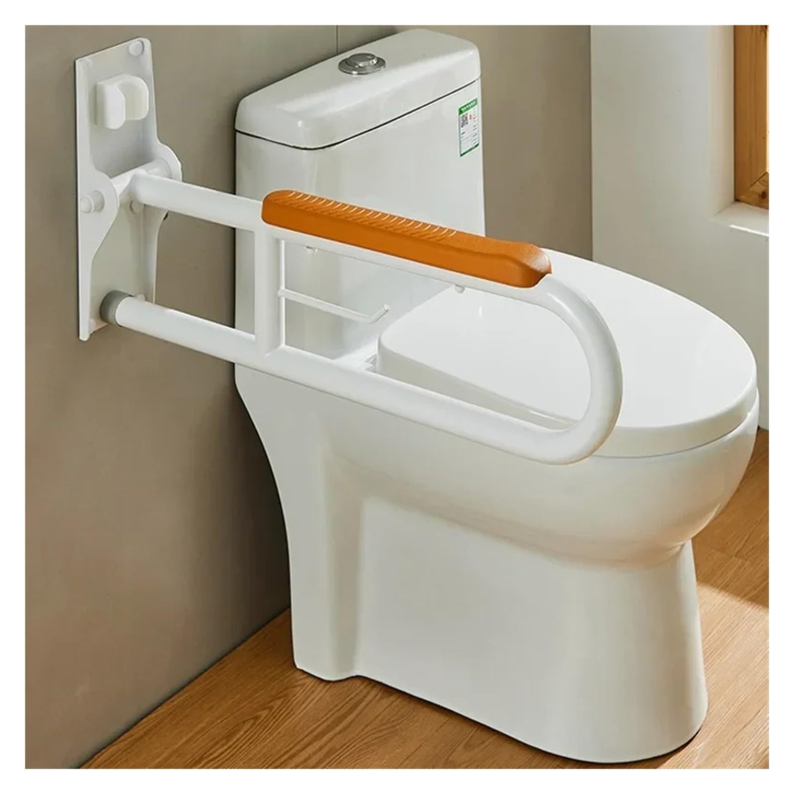 Padgcnor 70Cm-Orange Folding Bathroom Toilet Grab Rail Elderly Disabled Toilet Handrail Foldable Railing Holder Soft Cushion Grip High Load Capacity Anti-Tip Support Armrest(70Cm-Orange)