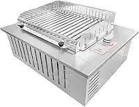 Churrasqueira a Gás de Embutir com Grelha Argetina, Sem fumaça, Inox, Acendimento automático