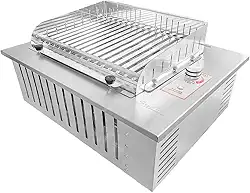 Churrasqueira a Gás de Embutir com Grelha Argetina, Sem fumaça, Inox, Acendimento automático