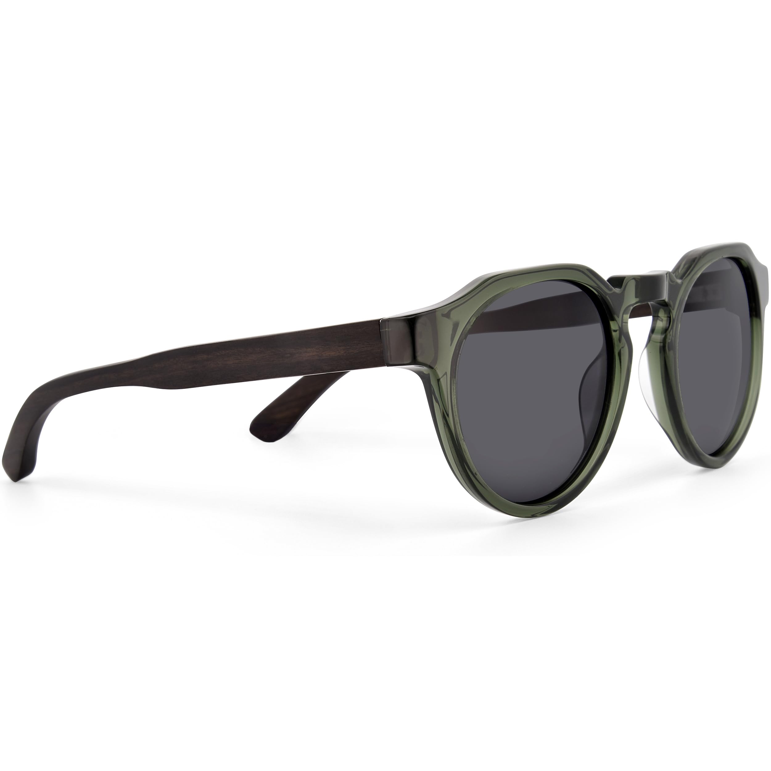 GOWOOD Occhiali da sole rotondi panto in legno uomo e donna | Occhiali premium polarizzati con aste in legno e telaio in acetato | Lenti scure UV400 | Occhiali da sole con protezione UV