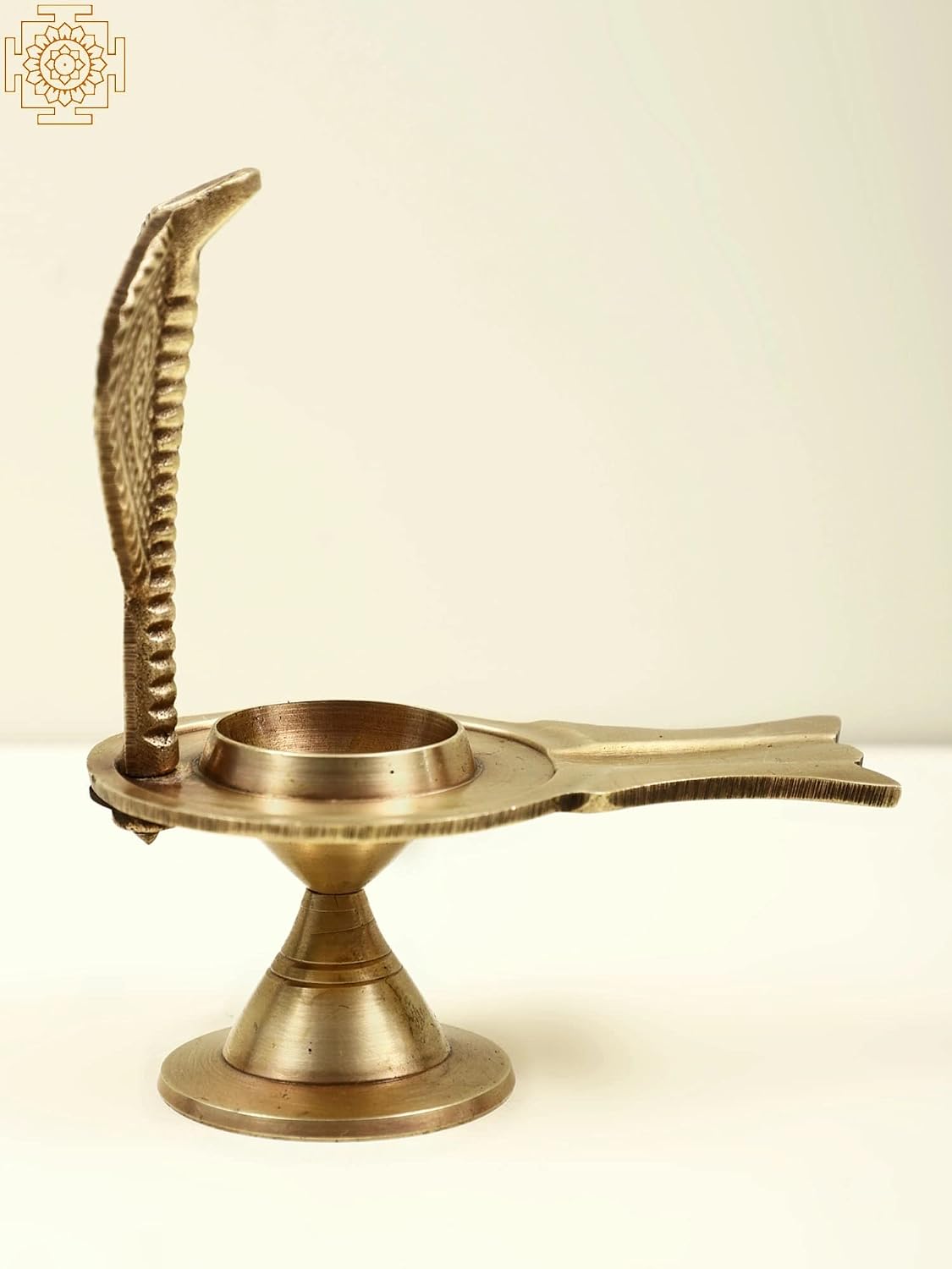 Exotic India 4" Small Brass Shivling Stand - Brass
