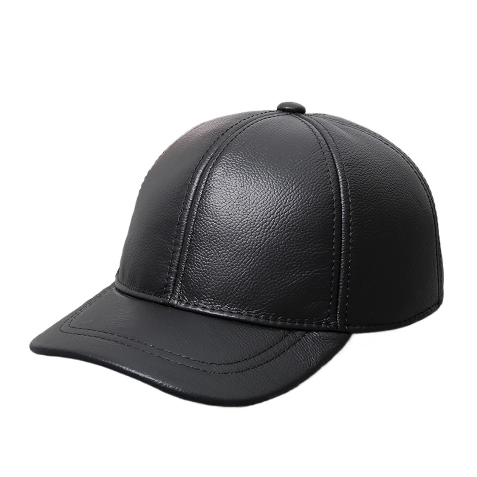 Gorras 100% de Cuero de béisbol genuinas for Hombres y Mujeres con Orejeras cálidas de Cuero de Vaca Gorra de Cuero for Actividades al Aire Libre