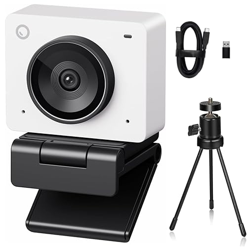 OBSBOT Meet 2 Ultra HD 4K Streaming Webcam, 1080p at 60 FPS, Videokonferenz Kamera mit KI Automatischem Bildausschnitt, USB-C, Dual Noise Reducing Mics, Ideal for Gaming or Streaming- Weiß - Blanco