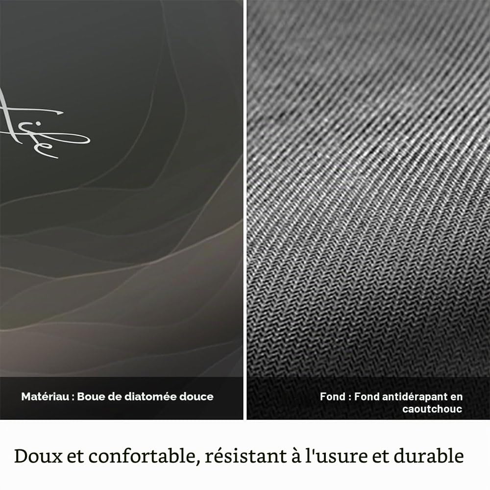 Lukery Tapis de bain antidérapant, à séchage rapide, super absorbant, beige, lavable, en terre de diatomée, pour douche, baignoire, cuisine, 80 x 120 cm, abstraction