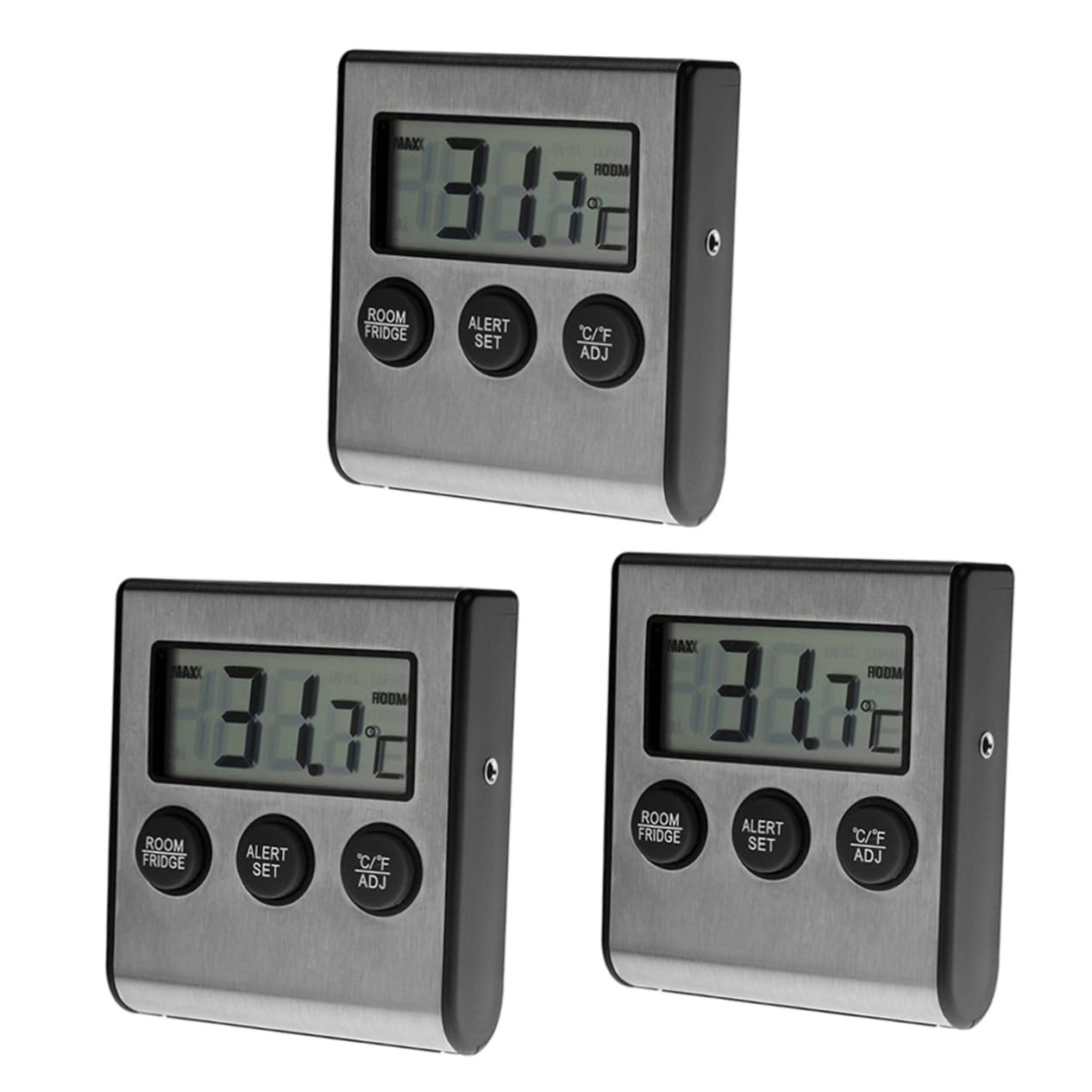 MAGICLULU 3 Pz utensili da cucina termometro frigorifero termometro per frigorifero termometro per cucina Termometro per segnalazione allarme termometro cucina termometro da Black