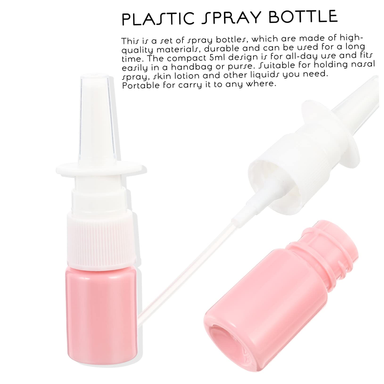 FRCOLOR 50 Stück 5ml Pet Sprühflaschen Reiseflaschen für Flüssigkeiten