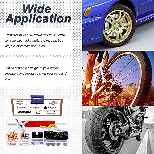 Wokape Kit de remendo de pneu resistente, rolo de pneu, raspador de revestimento, remendos de reparo
