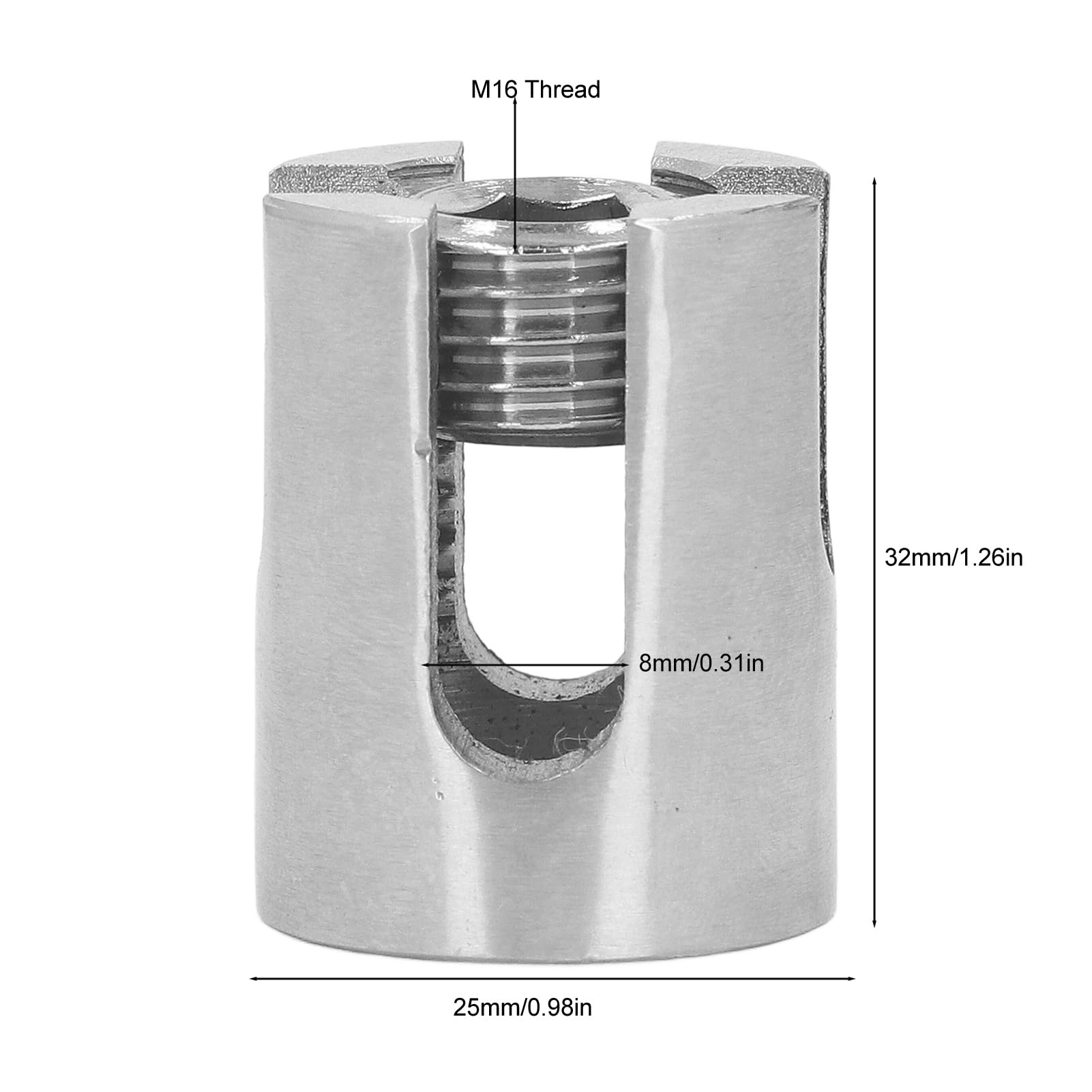 Hardware di posizionamento ad angolo di 90 gradi per fune fino a 8 mm di diametro - 10 pezzi Morsetto per cavo a croce in acciaio inossidabile 316 Clip per fune per ringhiera