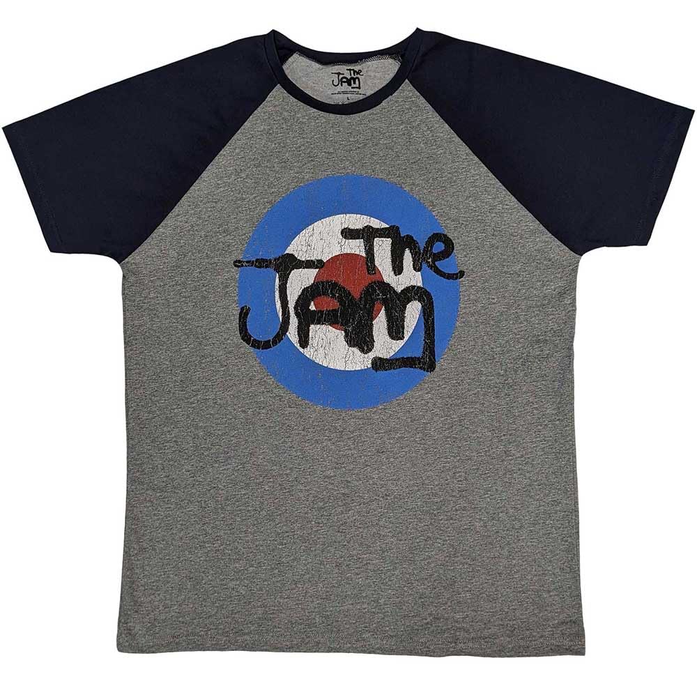 Rock Off officially licensed products The Jam Raglan Vintage Logo Raglan T Shirt M Grey