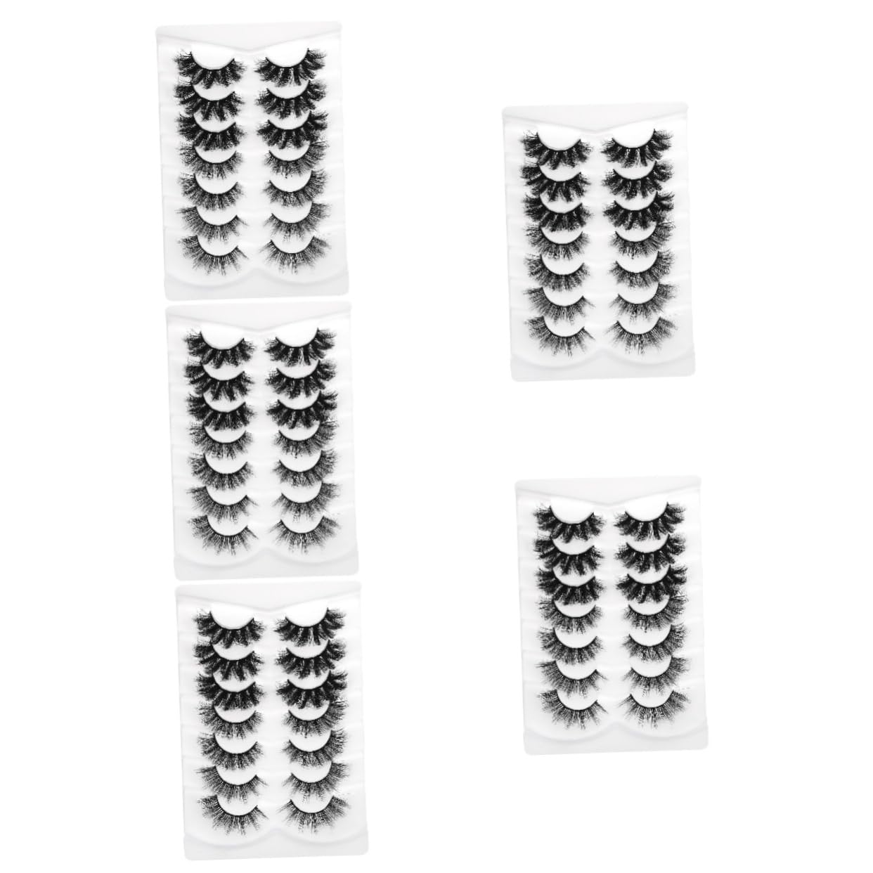 Housoutil 35 Pares pestañas accesorios de maquillaje herramientas de maquillaje de mujer aspecto natural tenue latigazos puntiagudo colocar 3d fibra