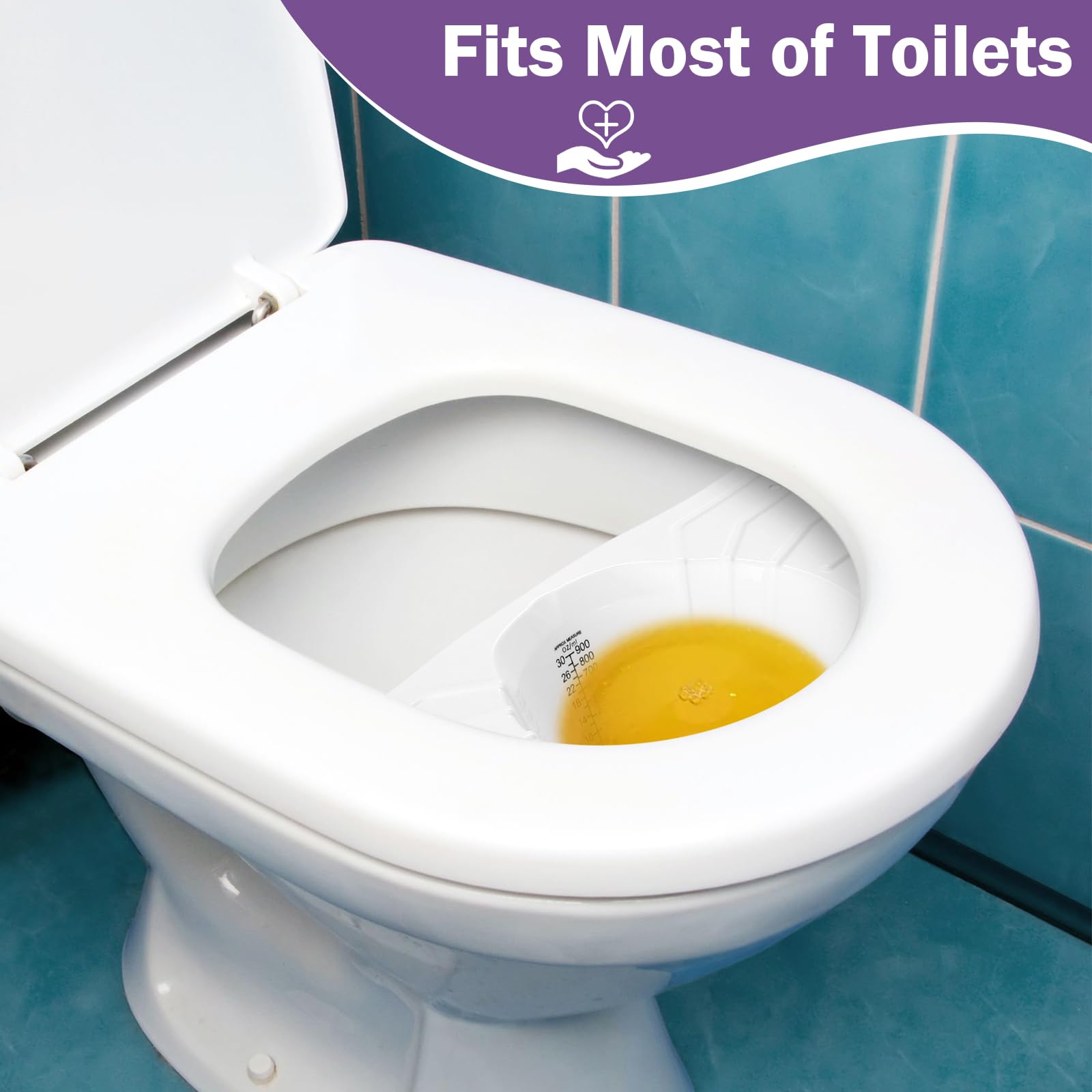 TrelaCo 6 cappellini per raccolta di urine, per sgabelli da toilette, kit di raccolta campioni, per catturare urina, per donne e anziani, 900 cc