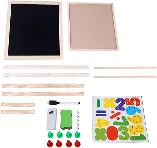Miniatura 6 de Caballete 2 en 1 para niños, altura ajustable de doble cara, caballete de actividad de pintura artística de pie, pizarra de borrado en seco de