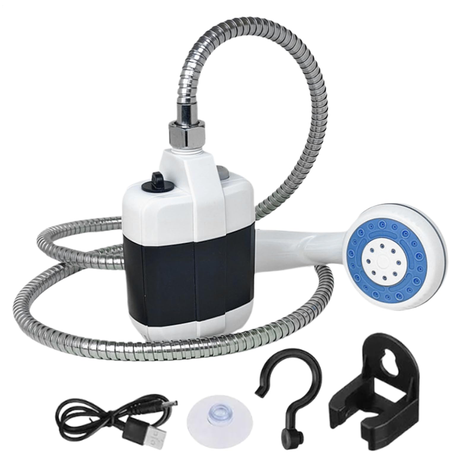 Camping Shower - Hose (USB Rechargeable 2200mAh) Outdoor Electric Pump | Handheld Portable Water System, Hiking Beach Wash Kit, Pet Cleaning Tool for Travel and Car Van Life