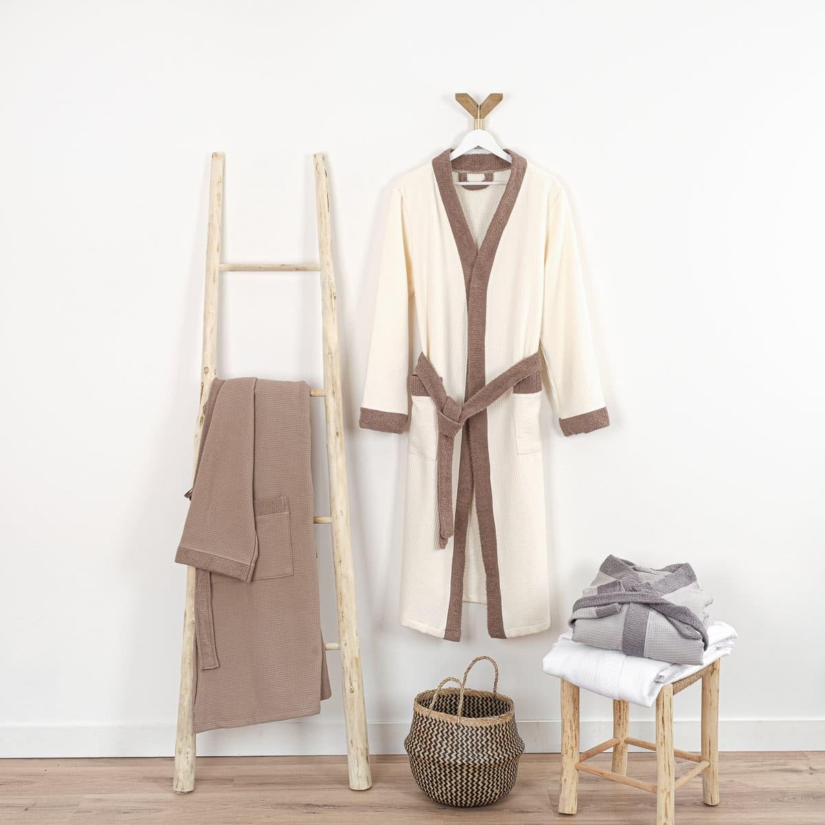 Peignoir mixte coton 57 fils double face nid d'éponge SUAVE