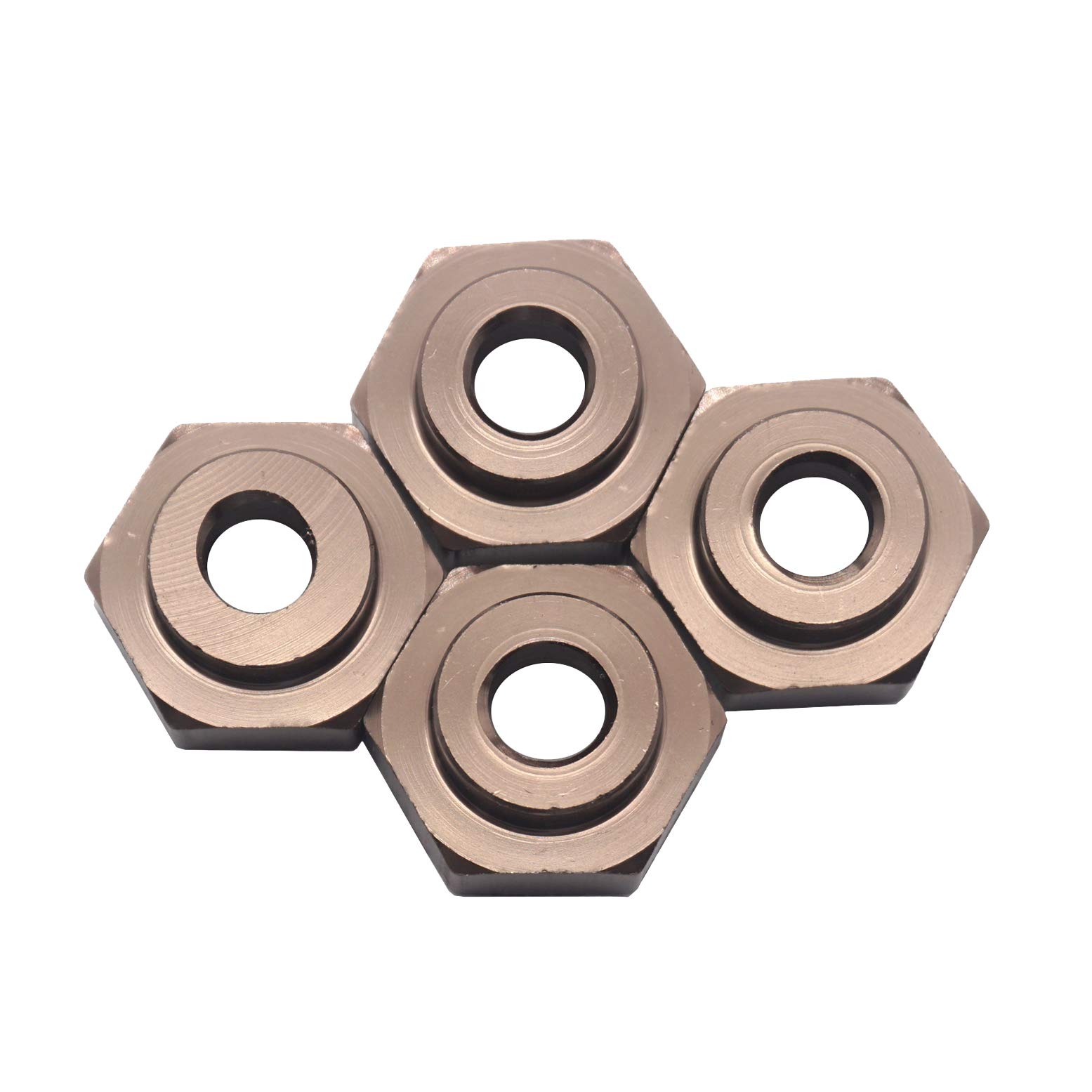 Set 4 Mozzi Esagonali 12mm Con Dischi Freno Simulati Per Auto RC 1/10 – Rosso, Per Traxxas Tamiya - 3