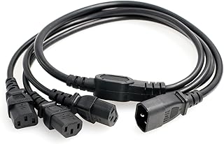 HangTon UPS PDU Computer PC Power Supply Splitter Cord IEC320 C14 to 3 x C13 10A 250V Extension Cable 3.3ft