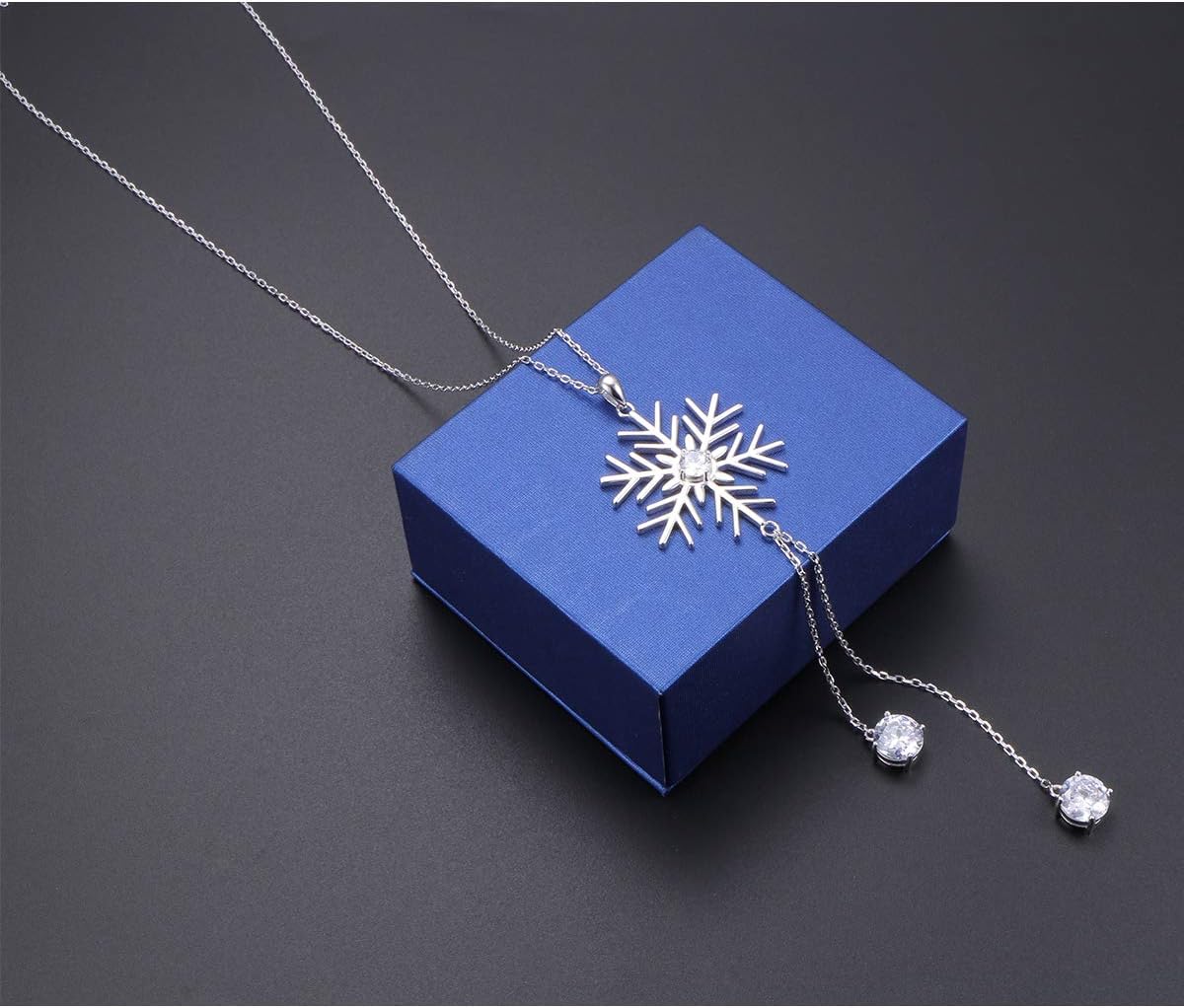 DAOCHONG S925 Sterling Silver Snowflake Necklace Earrings Bracelet Ring Set for Women Jewelry - Image 3