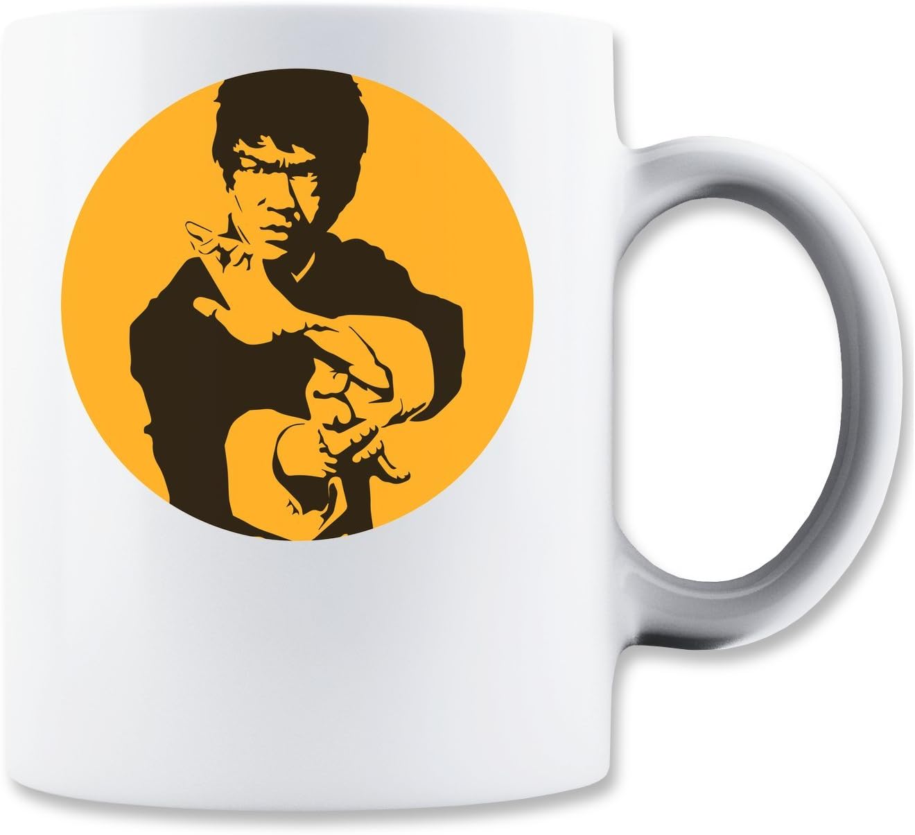 MaikesTic Bruce Lee Stencil Circle Yellow Design Mug