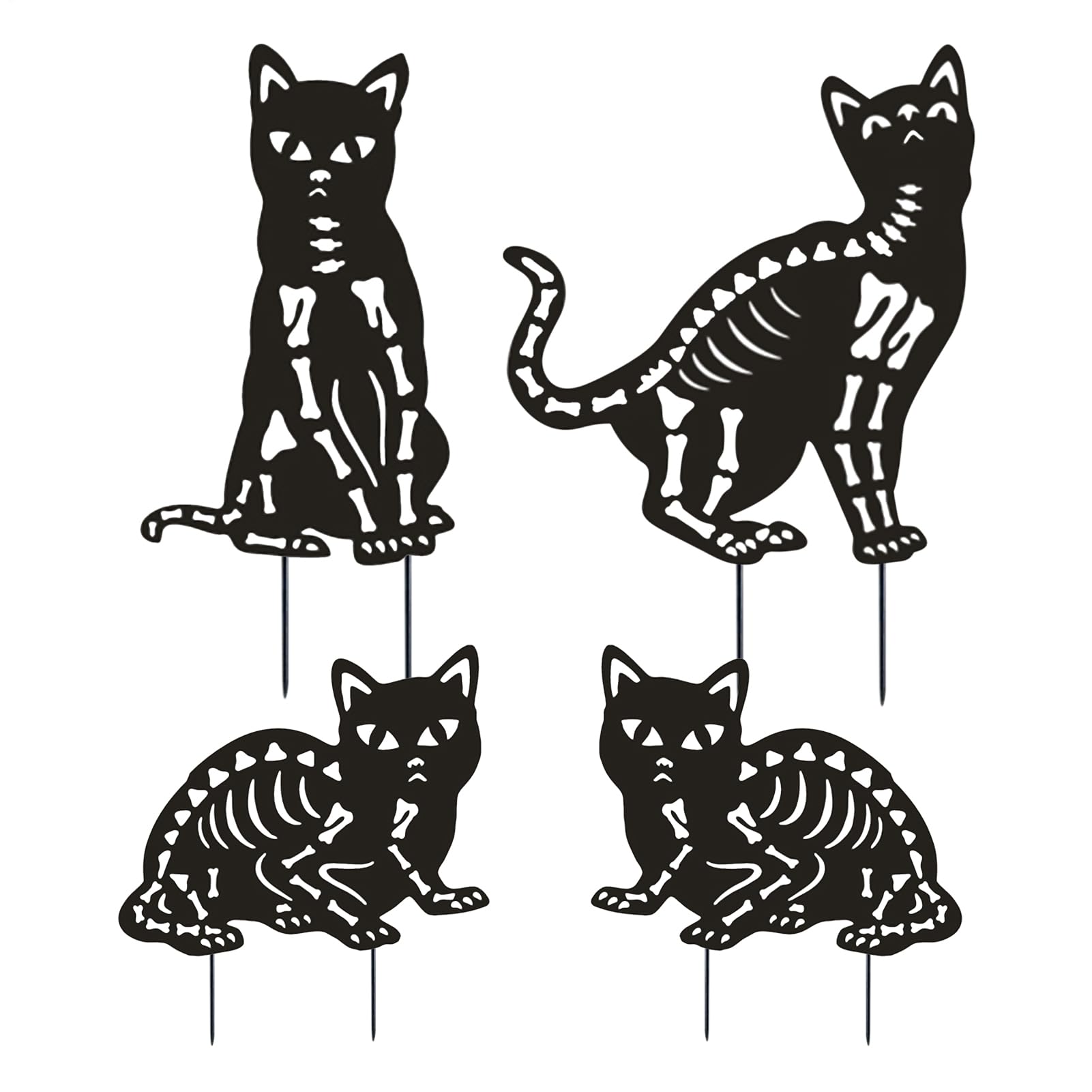 Piquet pour chat extérieur : lot de 4 décorations de jardin étanches pour pelouse