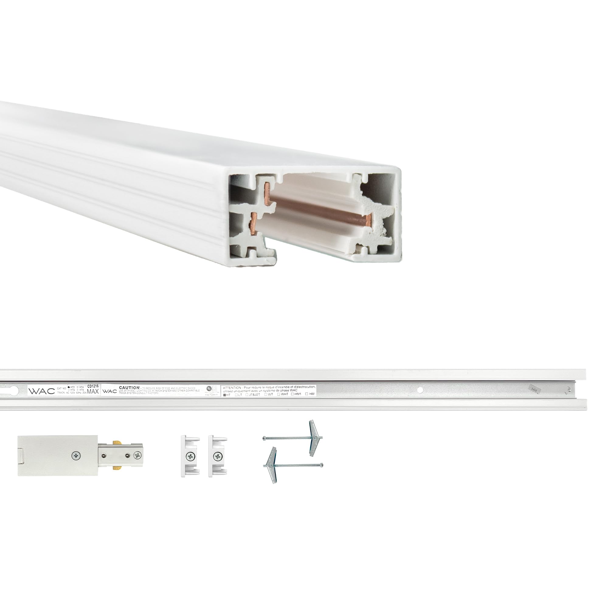 WAC Lighting H Track 4FT Single Circuit, 120V Field-Cuttable Track for ...