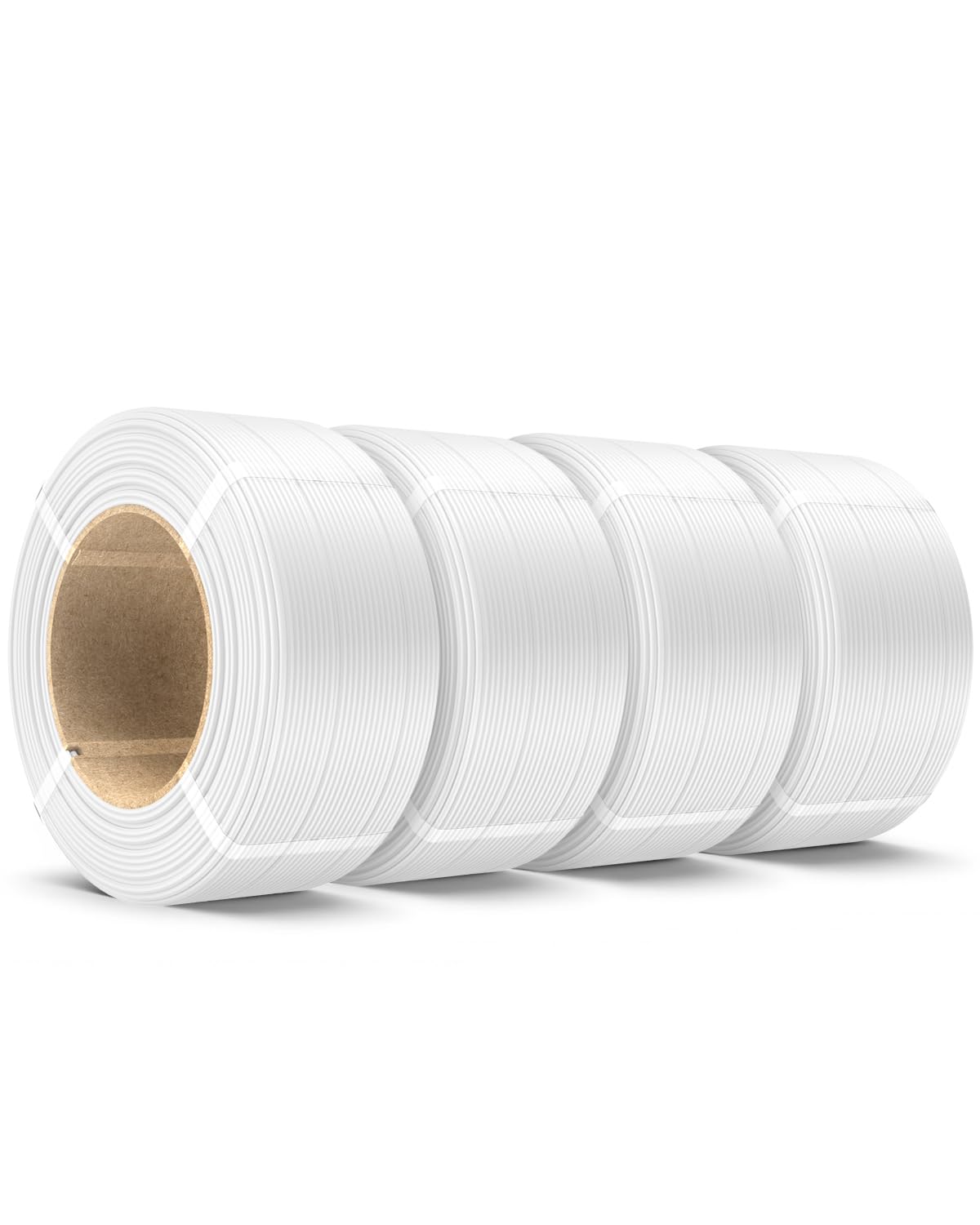 SUNLU 500g PLA Plus Filament Refill 1.75mm, 3D Printer Filament PLA Refill, No-Spool White PLA+ Filament for Reusable Spools Compatible with Bambu Lab A1 Printer, 4 Rolls 500g Each, 2kg Total
