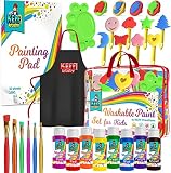 KEFF Washable Paint Set for Kids and Toddler - Finger Painting Kit for Toddlers with Non Toxic Washa