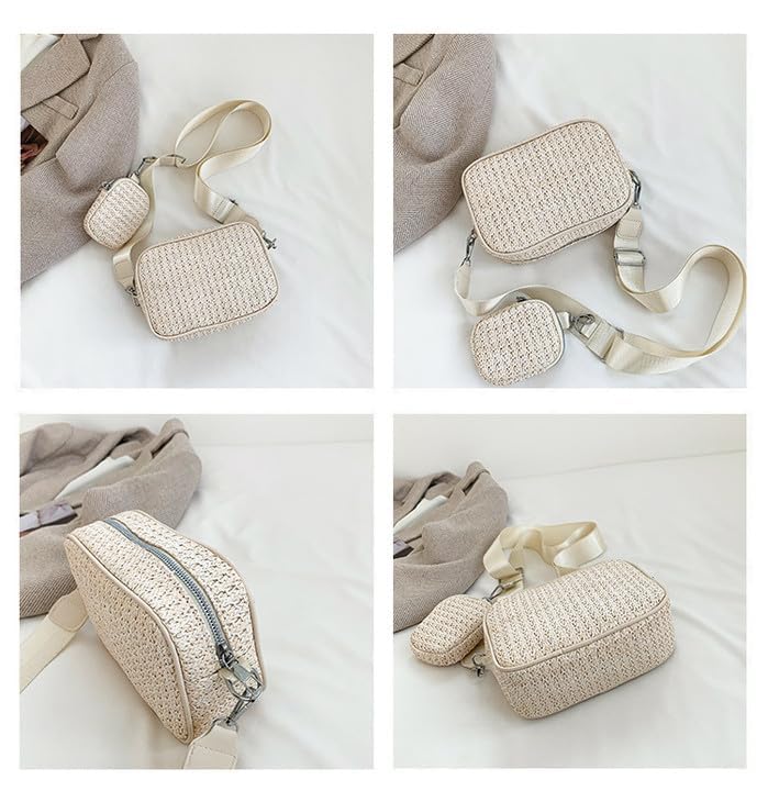 Small Crossbody Bag for Women Casual Shoulder Bag Straw Purse Stylish Woven Bag for Travel Beach Outdoors3