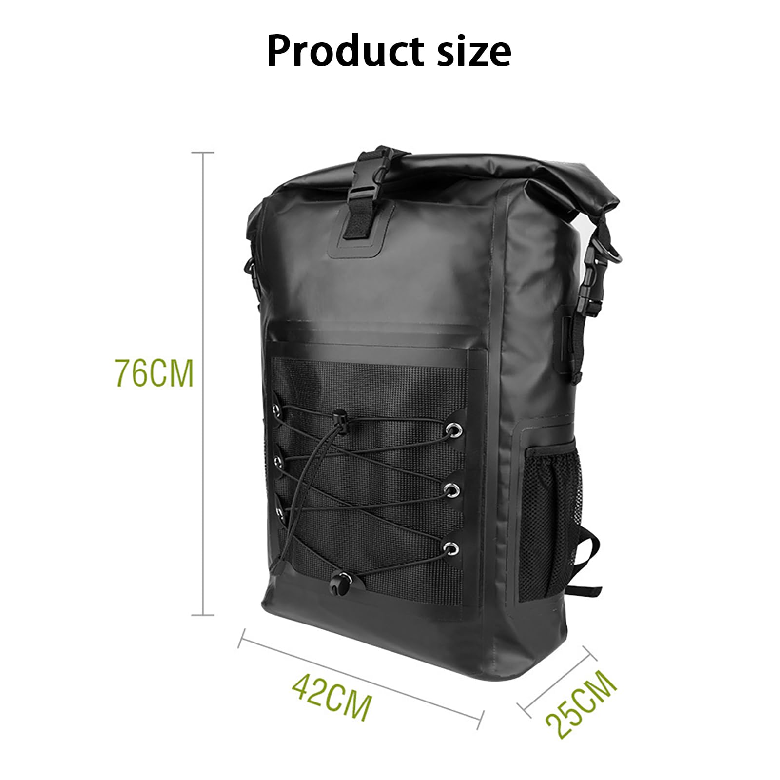 Zaino impermeabile da 25 litri, zaino da trekking leggero da viaggio per uomo e donna, campeggio, passeggiate, ciclismo, arrampicata, sport, Nero , 42 * 25 * 76cm